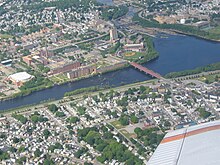 Aerial view of LeLacheur Park and the UMass-Lowell campus Lowell From the Air.JPG