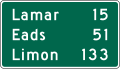 D2-3 Mileage signs for highway routes