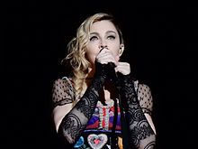Madonna seen on her Rebel Heart Tour, in 2015. Madonna Rebel Heart Tour 2015 - Stockholm (23123677970).jpg