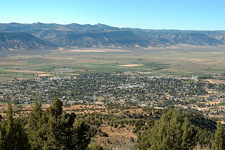 Ariel view of Manti, Utah