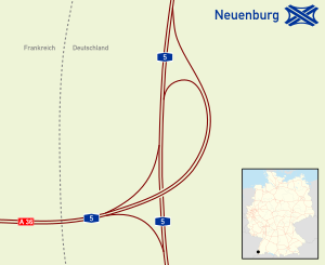 A Neuchâtel autópálya háromszög áttekintő térképe