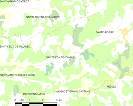 Mapa obce Sainte-Foy-de-Longas