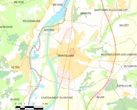 Mapa obce Montélimar