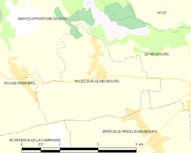 Mapa obce Villez-sur-le-Neubourg