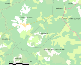 Mapa obce Goualade