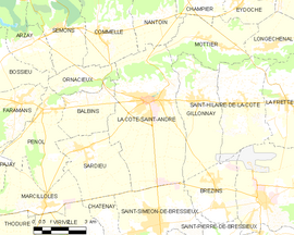 Mapa obce La Côte-Saint-André