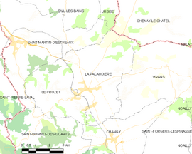 Mapa obce La Pacaudière