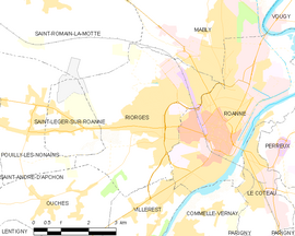 Mapa obce Riorges