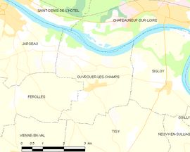 Mapa obce Ouvrouer-les-Champs