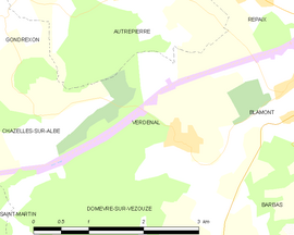 Mapa obce Verdenal