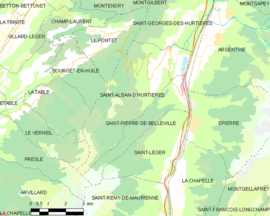 Mapa obce Saint-Alban-d'Hurtières