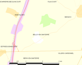 Mapa obce Belloy-en-Santerre