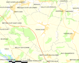 Mapa obce Vignacourt
