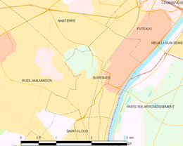 Suresnes - Harta