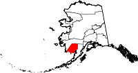 Map of Alaska highlighting Dillingham Census Area