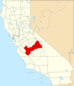 Mappa della contea di Fresno in California