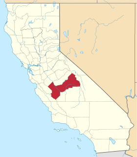 Localisation de Comté de Fresno(Fresno County)