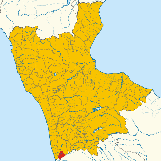 Elhelyezkedése Cosenza térképén