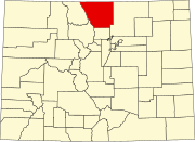 Map of Colorado highlighting Larimer County Map of Colorado highlighting Larimer County.svg