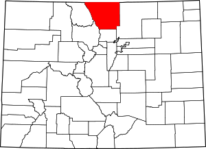 State map highlighting Larimer County