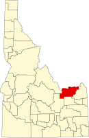 Map of Idaho highlighting Clark County