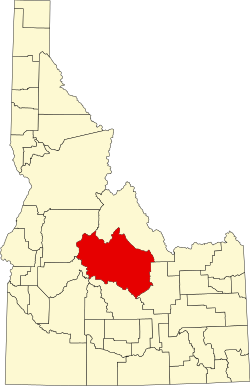 Map of Custer County within Idaho