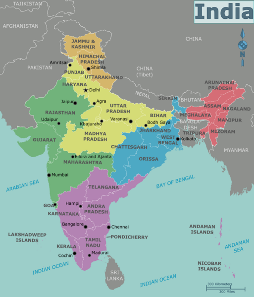 india political map outline with neighbouring countries