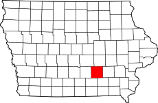 Map of Iowa highlighting Mahaska County.svg