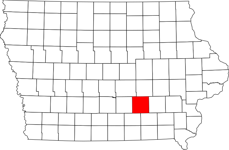 Fil:Map of Iowa highlighting Mahaska County.svg