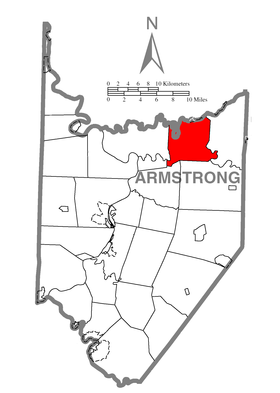 Localização do município de Mahoning