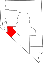Map of Nevada highlighting Mineral County