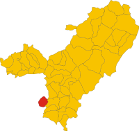 Locatie van Ortueri in Nuoro (NU)