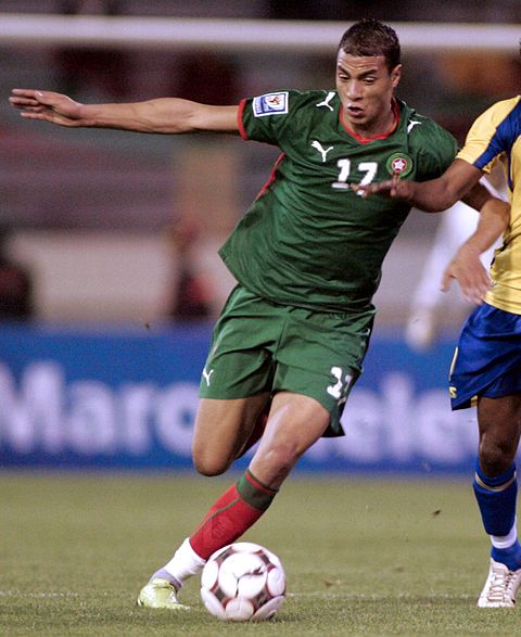 Chamakh in actie voor Marokko.
