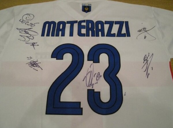 Materazzi's number 23 shirt