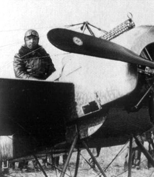 Leutnant Max Immelmann with his first Fokker Eindecker, E.13/15