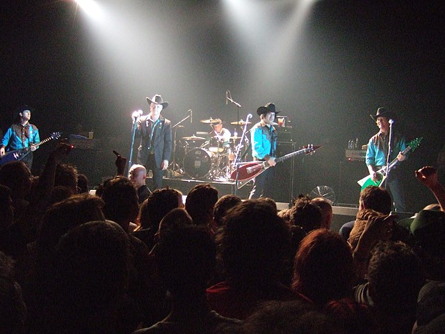 The core lineup, left to right: Cape, Slawson, Raun, Fat Mike, and "Jake Jackson" (Chris Shiflett)