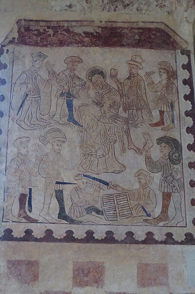 File:Medieval wall painting in St Lawrence Broughton - geograph.org.uk - 4984229.jpg