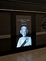 Memorials to Queen Elizabeth II inside Tottenham Court Road station, Soho.