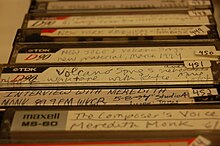 Cassettes of various Meredith Monk performances