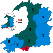 Mid and West Wales electoral region (2007-present) Mid Wales Senedd region 2021.svg