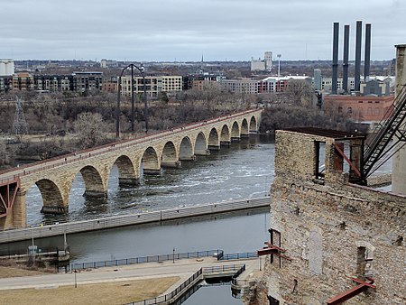 Mill City Museum 20 view of Stone Arch bridge