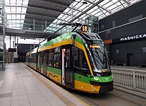 Moderus Gamma tram, which is produced near Pozna?, in city's eastern underground section