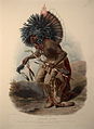 Moenitarri warrior in the costume of the dog danse