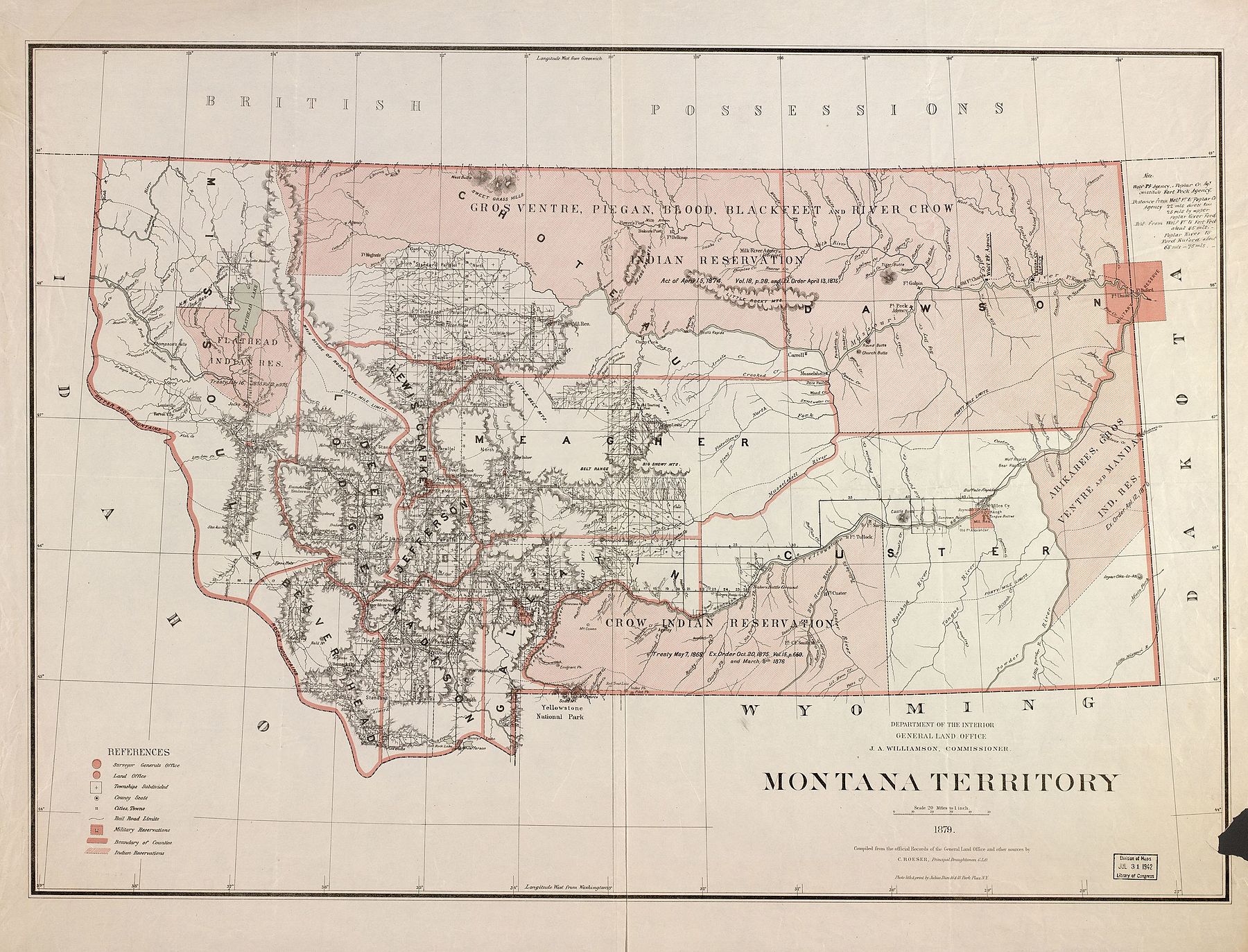 Wood Jr. war von 1880 bis 1889 in Wolf Point und Poplar Creek im nordöstlichen Montana-Territorium tätig. 1878 war die Fort Peck Indian Agency von der auf der Karte gezeigten Stelle an ihren heutigen Standort in Poplar verlegt worden, weil die ursprüngliche Agentur befand sich auf einer Überschwemmungsfläche und litt jedes Frühjahr unter Überschwemmungen des Upper Missouri River.