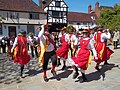English dancers wearing Morris folk dress