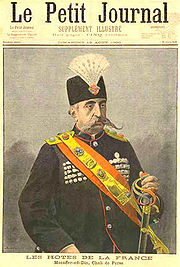 August 2, 1900: Shah of Persia saved from assassination by his prime minister Moz shah petit journal.jpg