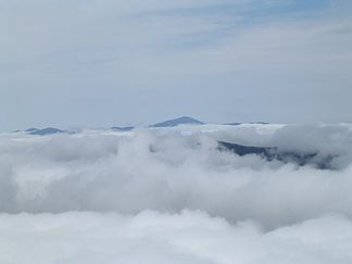 Vista del Presidential Range dal Monte Lafayette nel luglio 2004