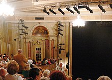 Auditorium as seen from balcony level, looking toward the left-hand box Music Box Theatre interior NYC.jpg
