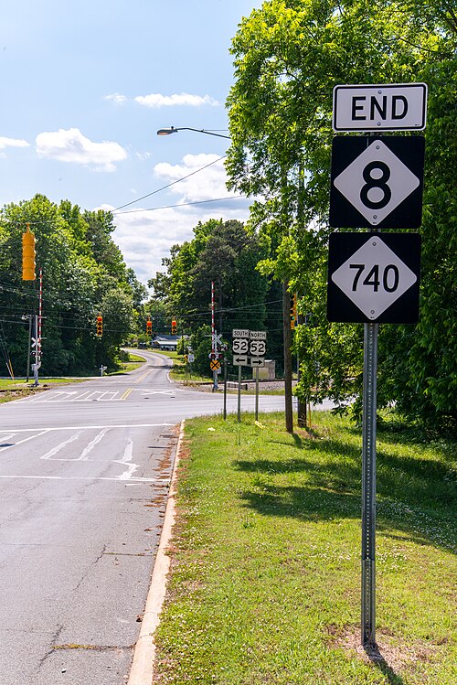 End of NC 8/NC 740 at US 52