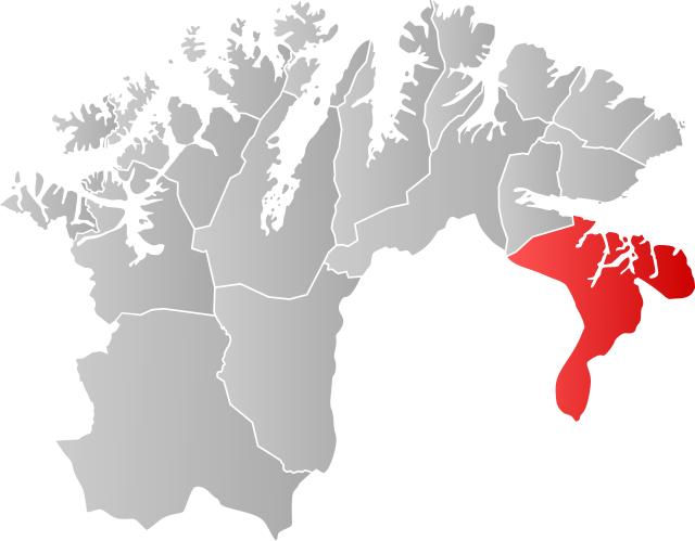 Lage der Kommune in der Provinz Finnmark